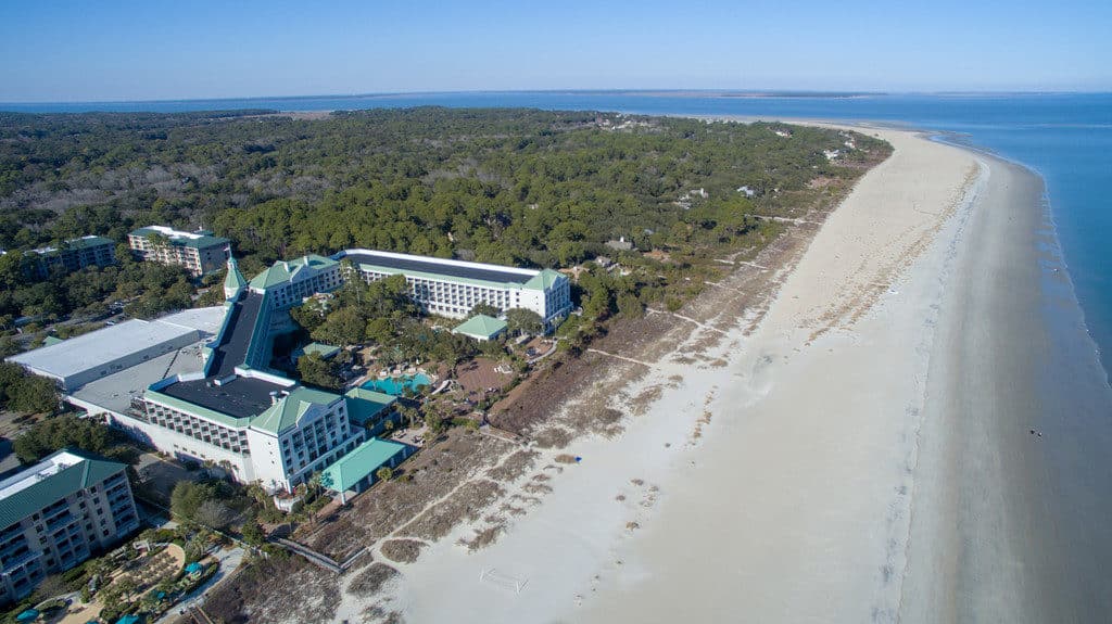 An aerial photo of the Ocean Palms and Westin Resort